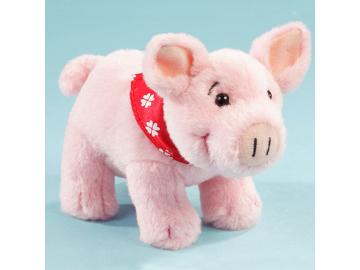 Schweinchen mit Halstuch. 12 cm. Plüsch