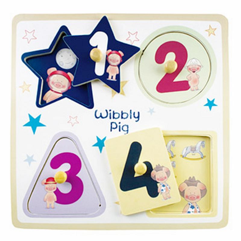 Wibbly Pig Shape Puzzle. Wood. Original from UK!