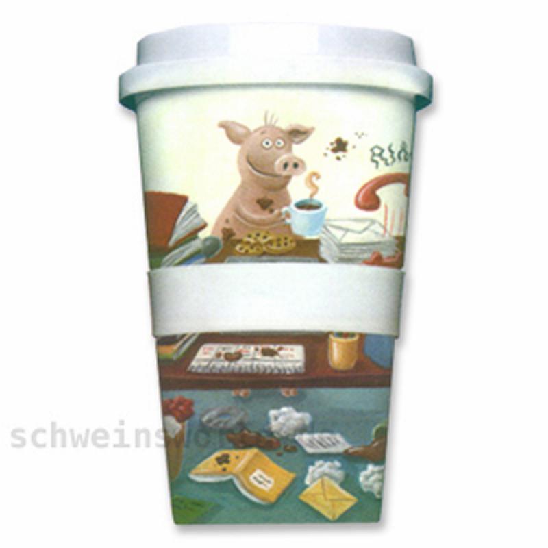 Coffee-to-go-Becher Porzellan BÜRO-CHAOS Chaos-Schwein