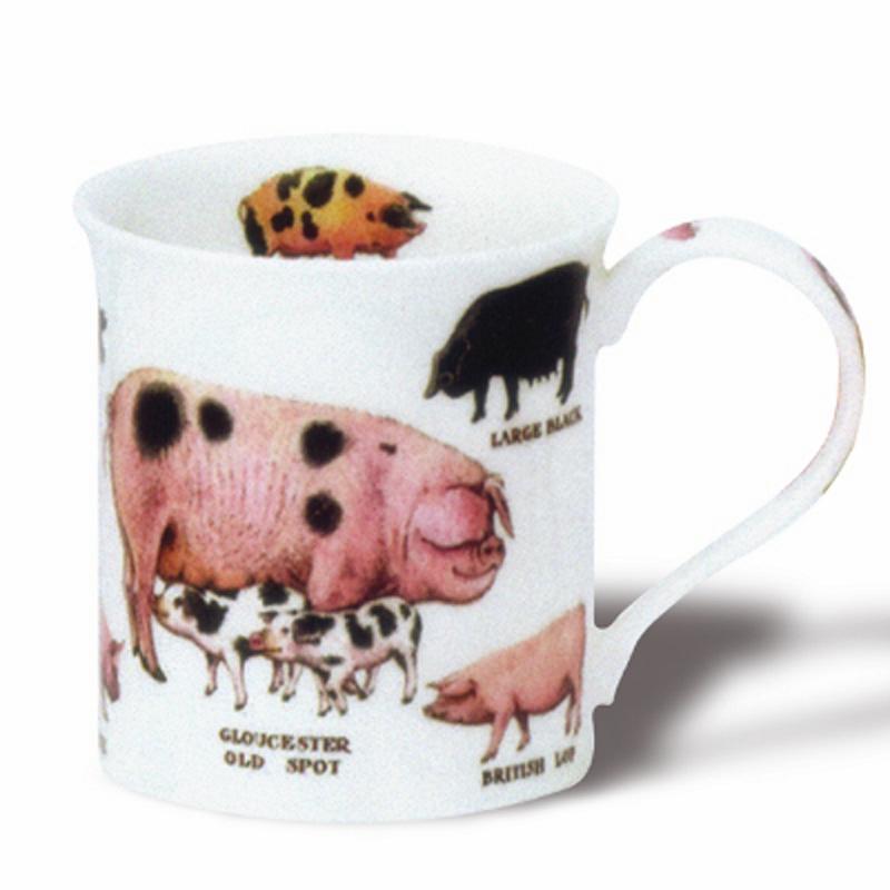 DUNOON  Old Farm Breeds Pigs Tasse Becher Porzellan Schwein