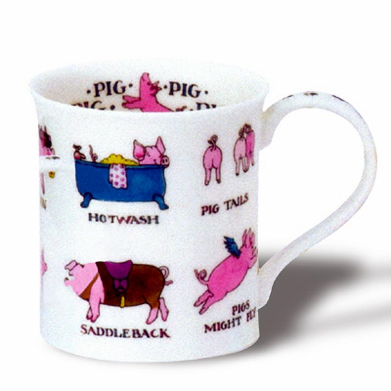 DUNOON Animal Puns Pigs Tasse Becher Porzellan Schwein