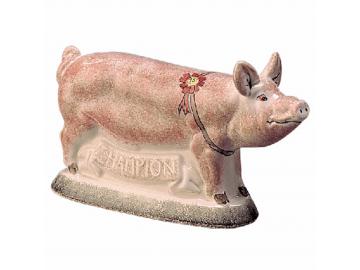 The Champion Pig. pink sponged. Original english pottery