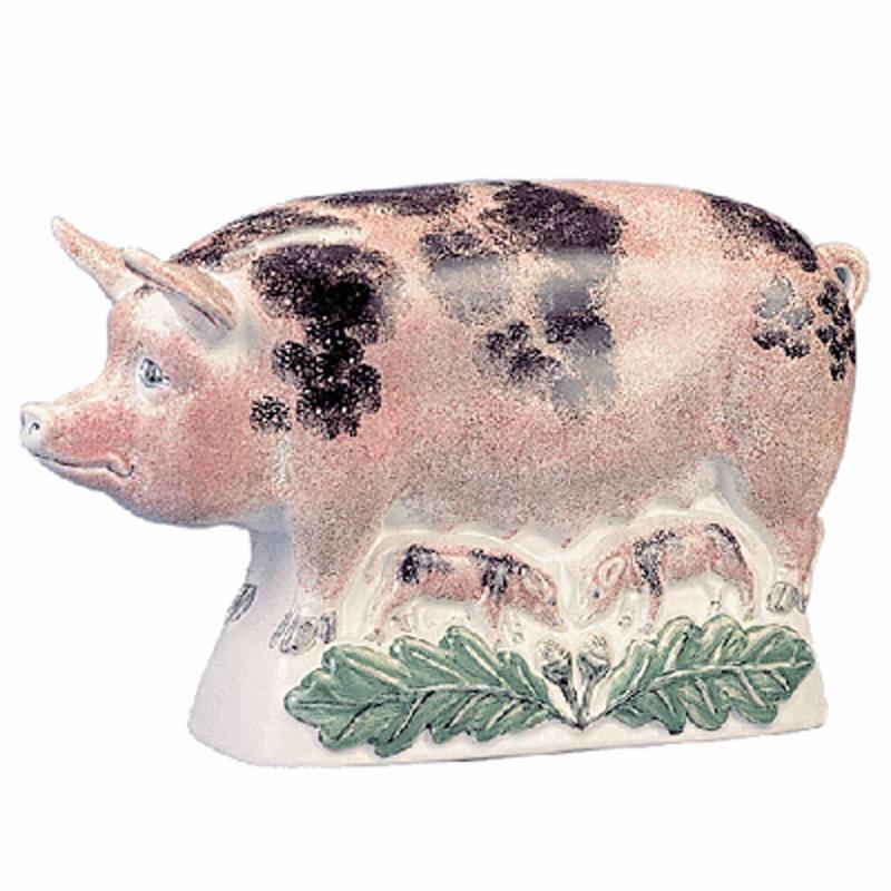 Mother Pig. pink spotted. 29cm. Original english Rye-pottery