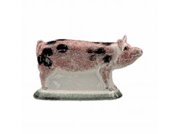 Kleines Schweinchen stehend schwarz gefleckt Original englische Rye-Keramik