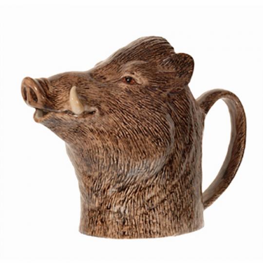 Wild boar Jug or creamer L fine pottery Quail ceramics