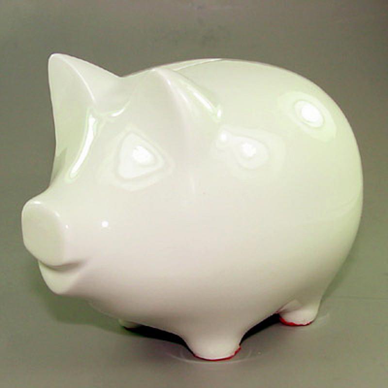 Piggy bank white. china/porcelain. 17 cm
