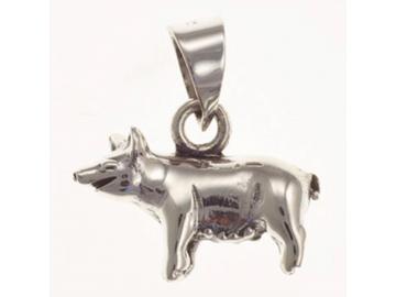 Pendant Pig amulet Sterling silver