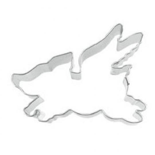 Cookie cutter Flying pig. tinplate. 6 cm