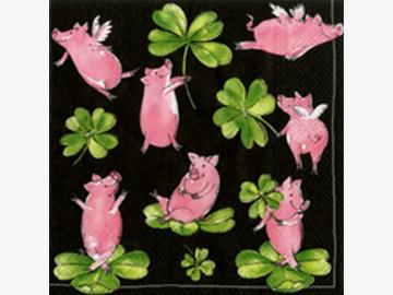 Servietten Lucky charm black 20 Stück - 33 x 33 cm