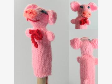Fingerpuppe Schwein gestrickt Bolivien und Peru