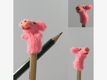 Fingerpuppe Mini-Schwein gestrickt Bolivien und Peru