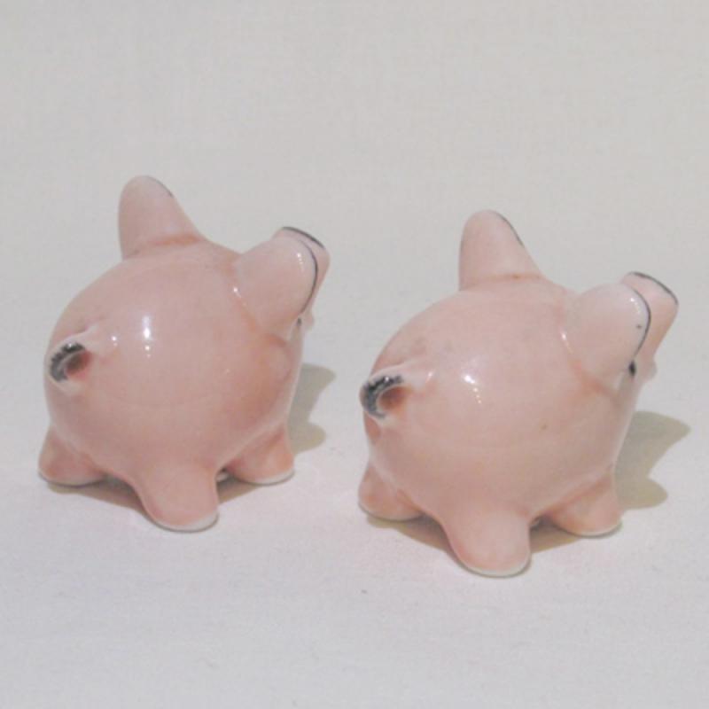Salt And Pepper Pots Set pink Pig . Goebel porcelain used SINGLE PIECE!!!