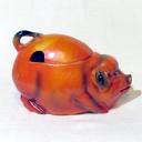 Jug Pig orange-red porcelain used SINGLE PIECE!!!