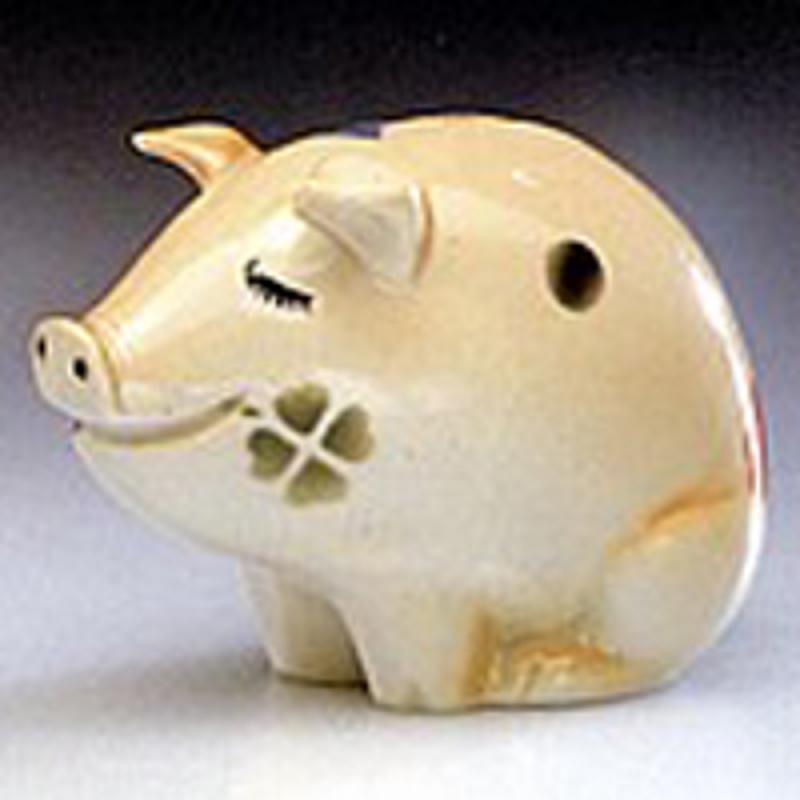 Piggy bank. handpainted sitting. porcelain. Singlepiece!!!