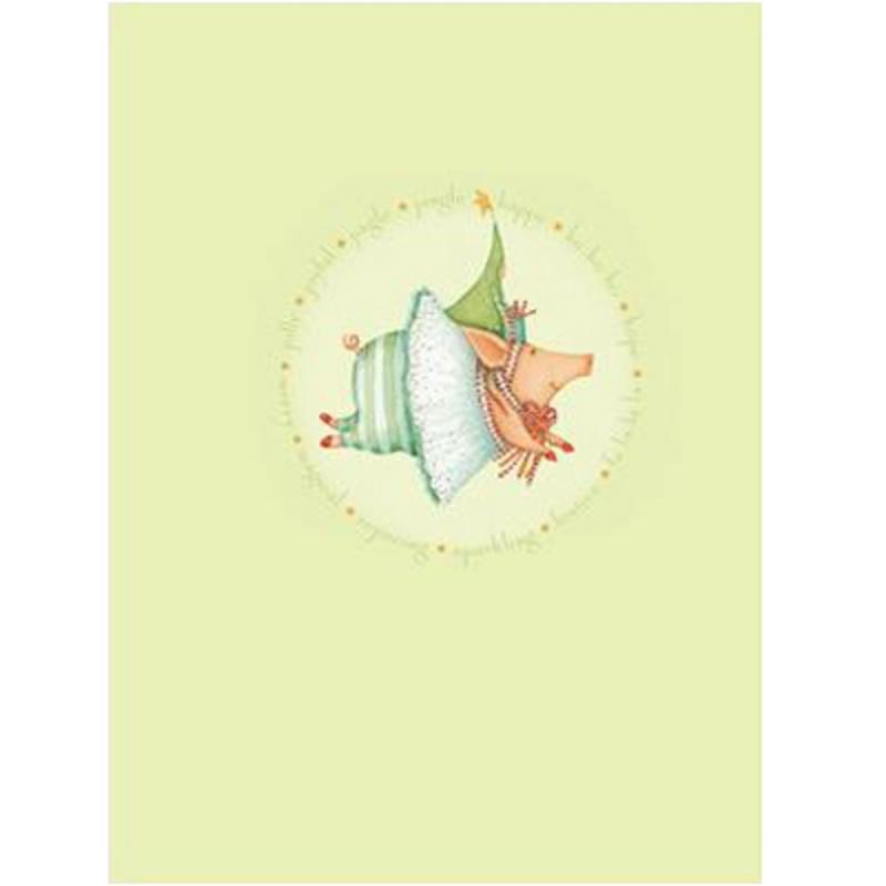 Notecard Christmas Flying Pig. Patience Brewster