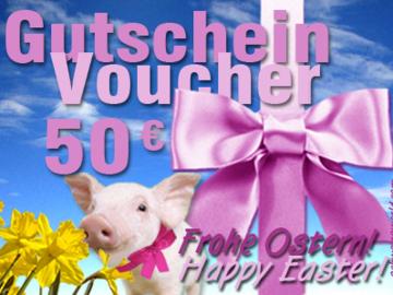Gift voucher Pig EASTER-EDITION. Value of 50 EURO freeshipping