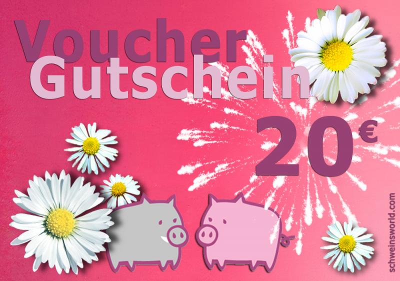 Gift voucher Pig . Value of 20 EURO freeshipping