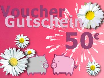 Gift voucher Pig . Value of 50 EURO freeshipping