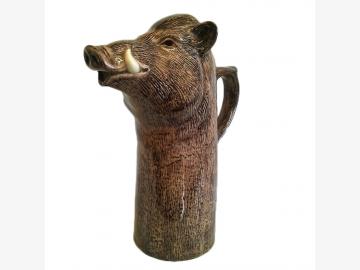 Wild Boar Wine Jug Carafe fine pottery Quail ceramics. UK