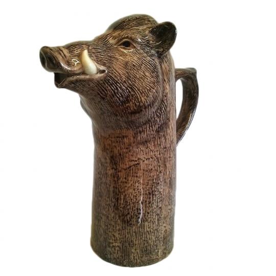 Wild Boar Wine Water Jug Carafe fine pottery Quail ceramics. UK