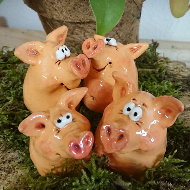 Glücksschweinchen Keramik - jedes Schwein ein Unikat!