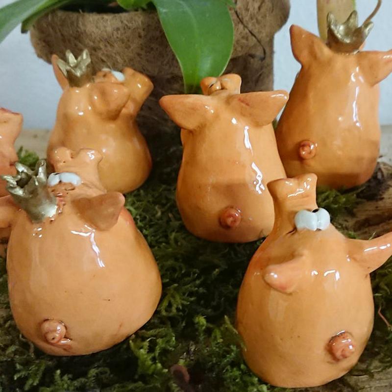 Glücksschweinchen Keramik - jedes Schwein ein Unikat!
