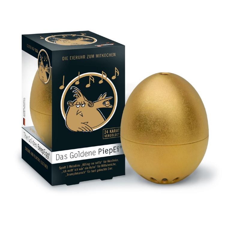 Beep Egg® THE GOLDEN. 24 CARAT.GOLD-PLATED. in gift-box. for 3 levels of egg hardness