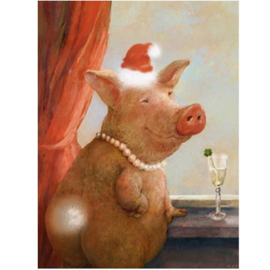 Postcard Merry Pigmas. R.Hurzlmeier. Pig