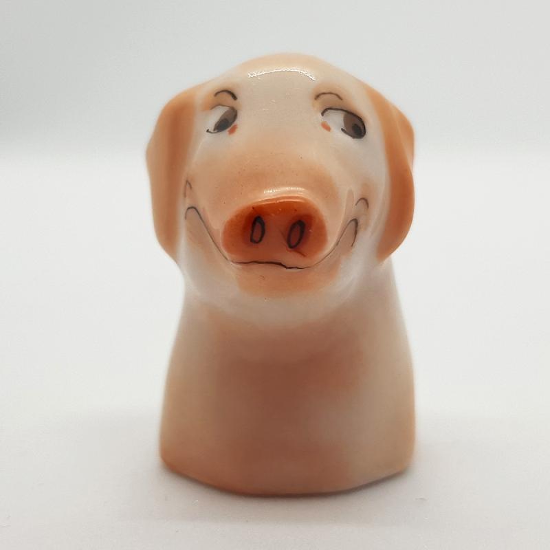 Thimble  Pig Porcelain