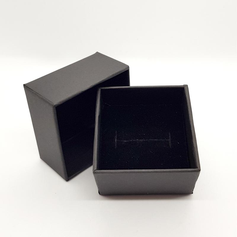 Geschenkbox Schmuck-Etui Schachtel m. Deckel Kraftkarton schwarz
