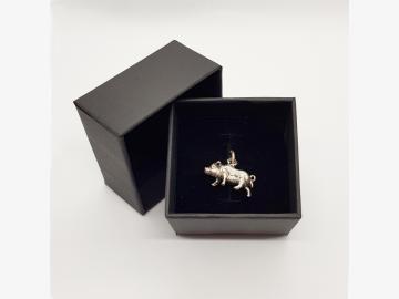 Pendant Pig amulet Sterling silver in giftbox