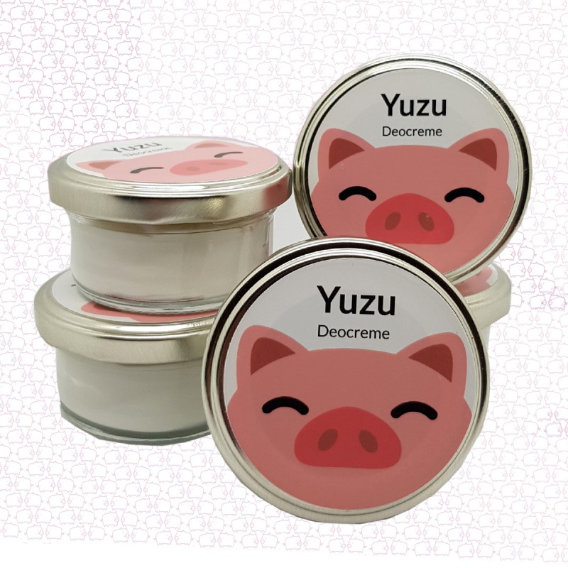 Deocreme EXTRA Yuzu 50g im Glas handgemacht Schweinchendose Deodorant