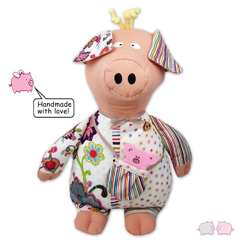 Zwillinge ANNA & SUSI 41cm EINZIGARTIG! Ferkel Stoff-Schwein Schlenkerschwein Schweinsworld