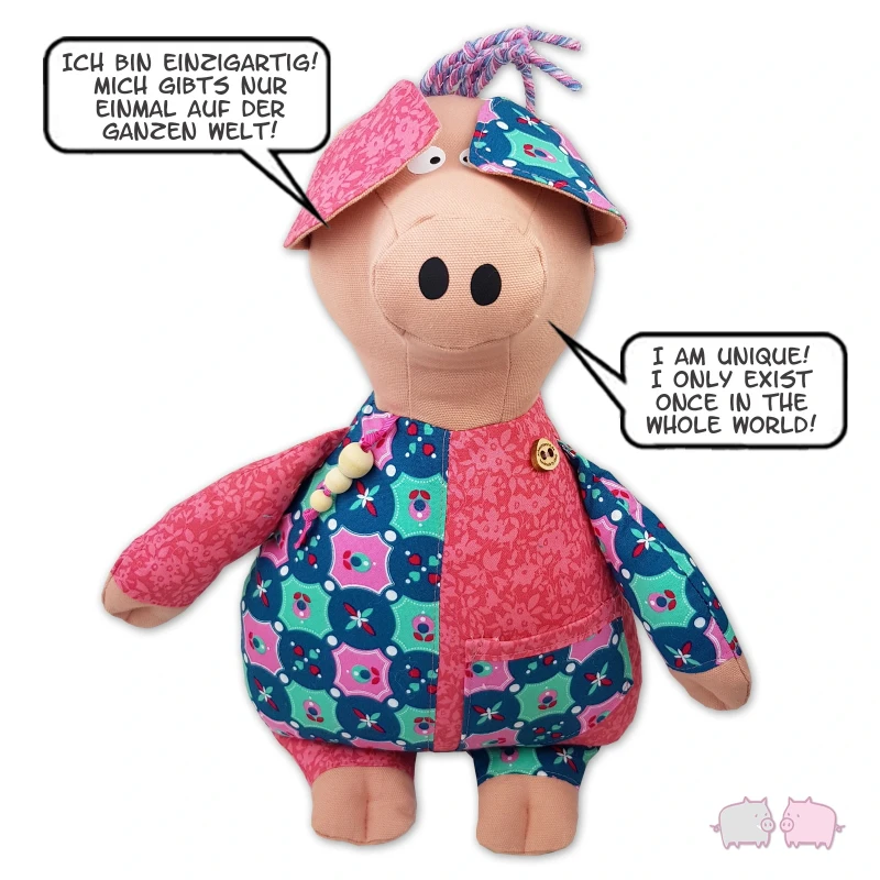 Piglet BOBBIE 41cm UNIQUE Stuffed Pig schweinsworld!