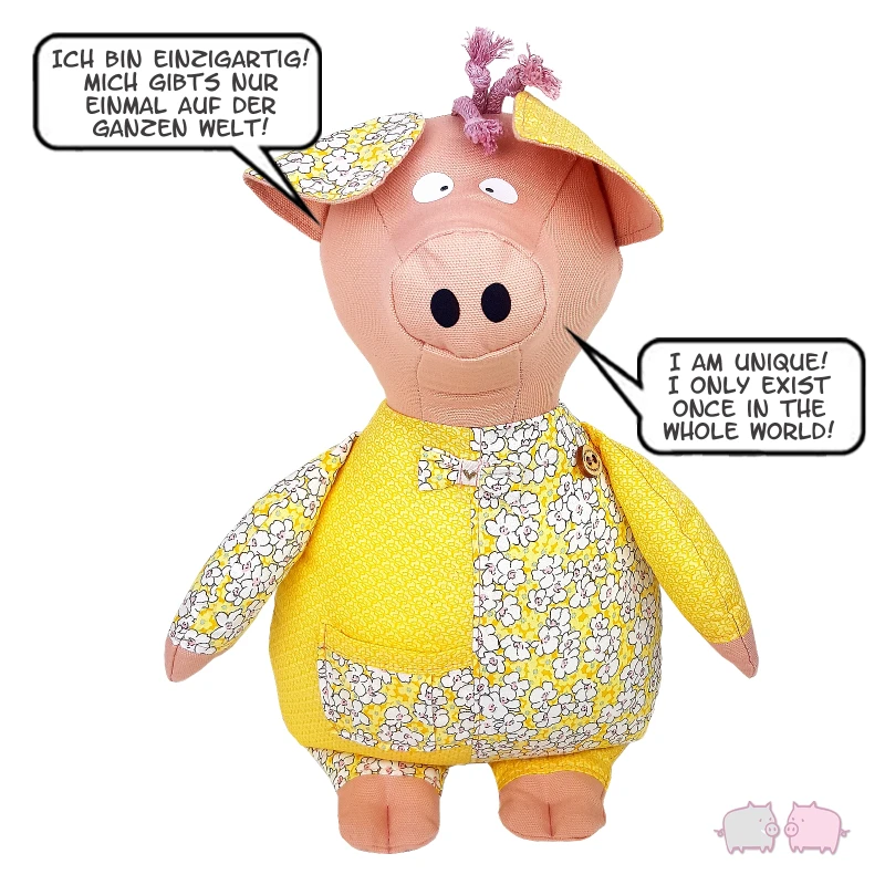 Piglet MATHILDA 41cm UNIQUE Stuffed Pig schweinsworld