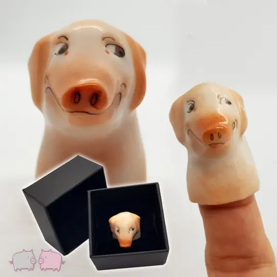 Fingerhut Schwein Porzellan mit Geschenkbox