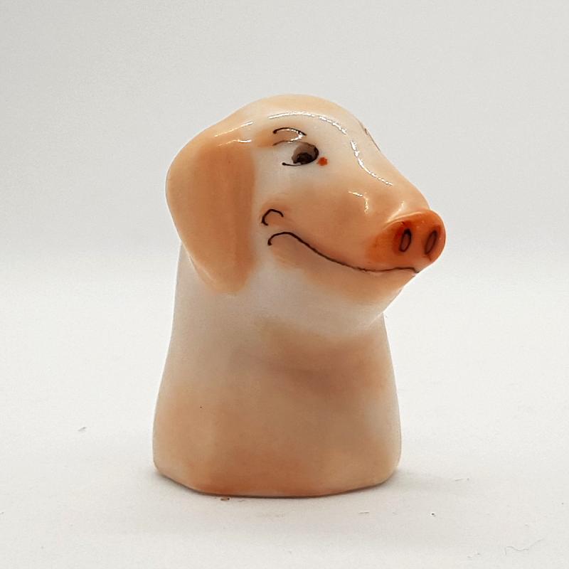 Fingerhut Schwein Porzellan