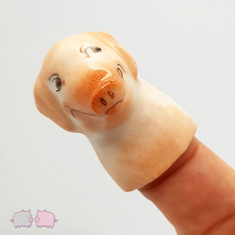 Fingerhut Schwein Porzellan