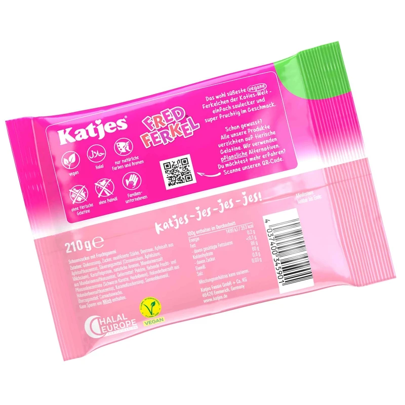 Fred Ferkel Katjes Fruchtgummi/Schaumzucker vegan 210g
