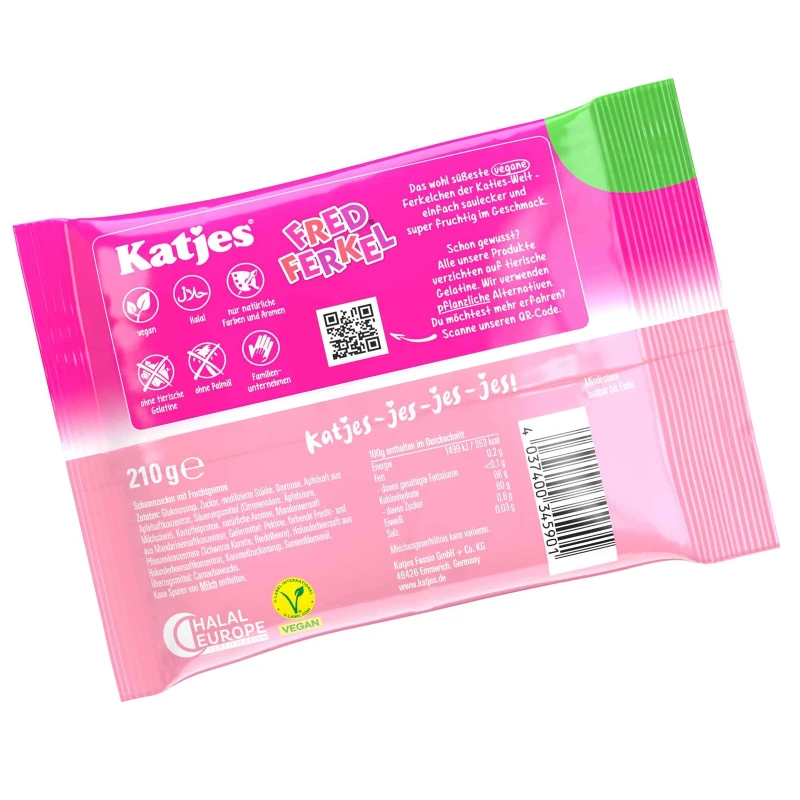 Fred Ferkel PARTY FRED Katjes Fruchtgummi/Schaumzucker vegan 210g