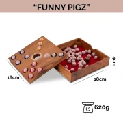 Original Funny Pigz - The fun piggy dice game wood/ceramic