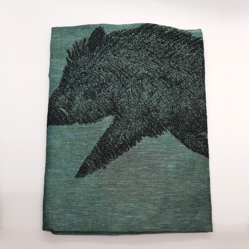 Tea towel Wild boar. Set of 3. Linen turquoise Driessen Schlitzer Leinen. SPECIAL PRICE