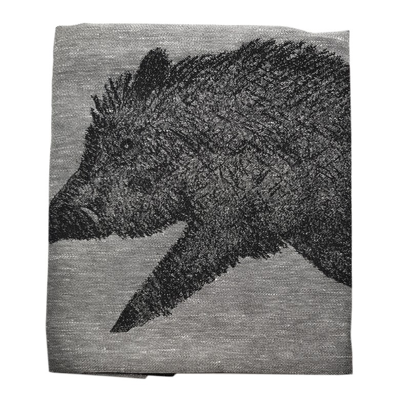 Tea towel Wild boar. Set of 3. Linen. silver Driessen Schlitzer Leinen. SPECIAL PRICE