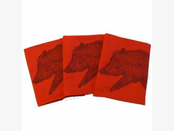 Tea towel Wild boar. Set of 3. Linen copper red Driessen Schlitzer Leinen. SPECIAL PRICE