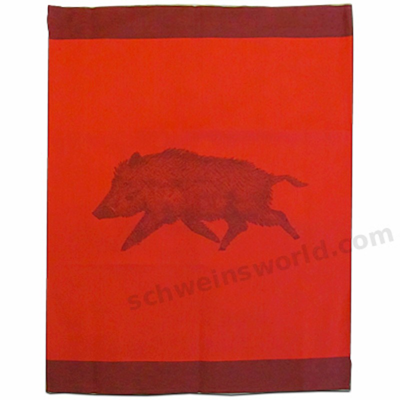 Tea towel Wild boar. Set of 3. Linen copper red Driessen Schlitzer Leinen. SPECIAL PRICE
