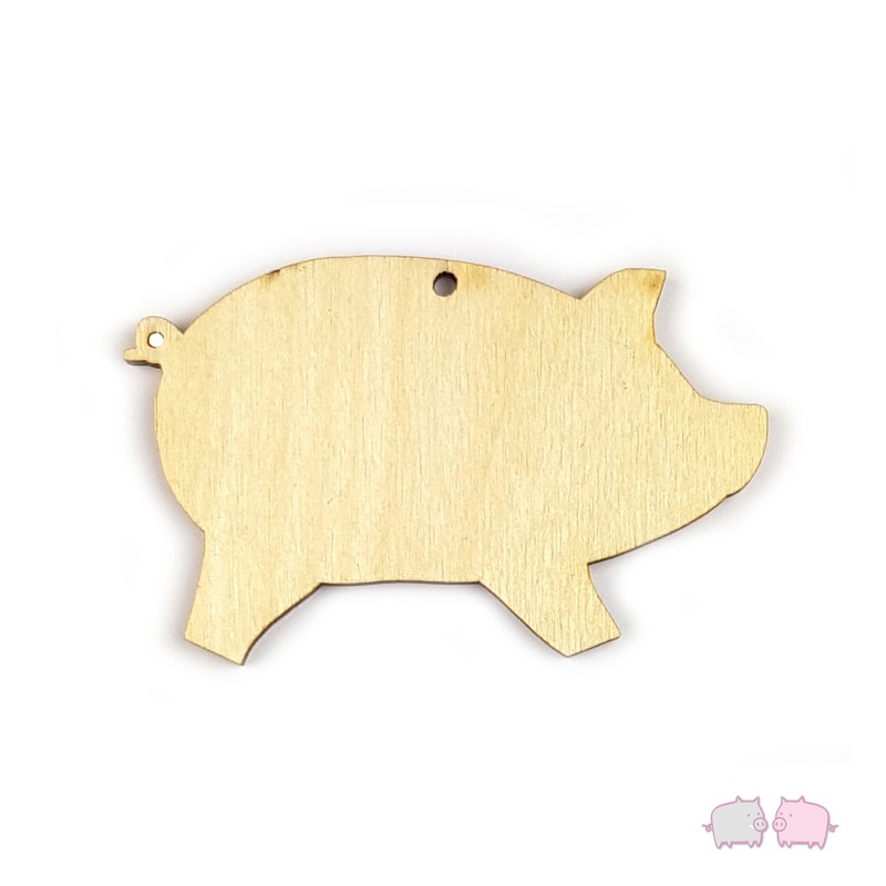 Holzschwein No.2 Ornament Aufhänger Buche 7cm