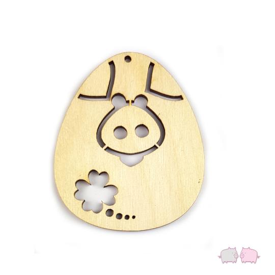 WoodenPig Ornament No.7 Lucky Clover