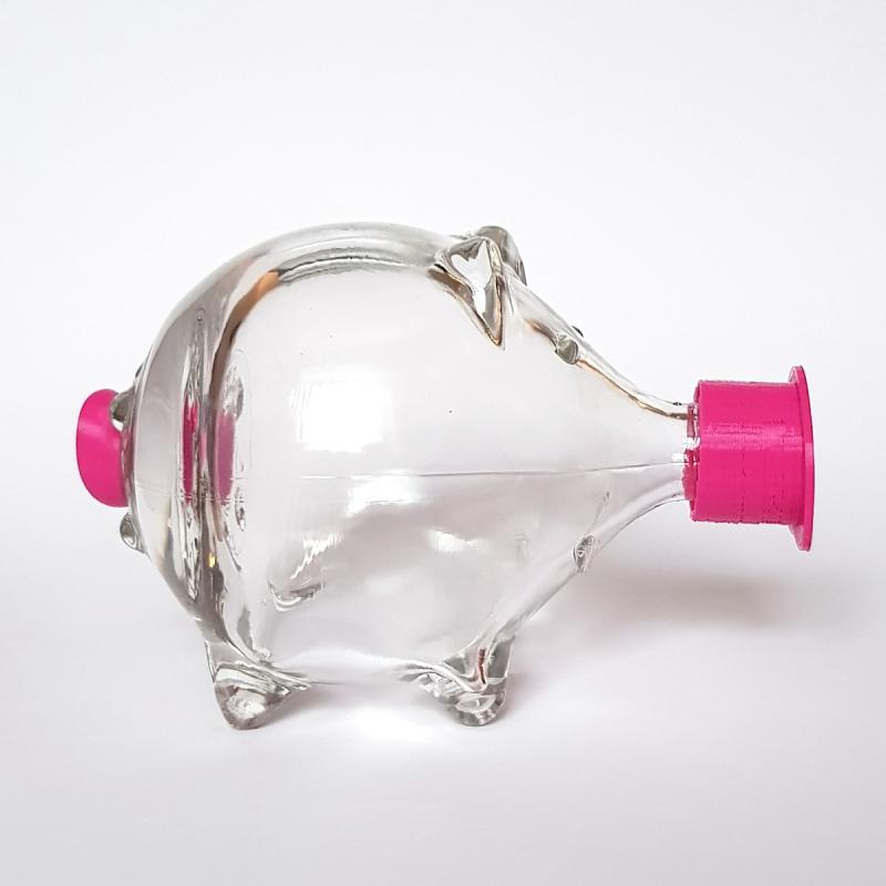 Schweinchen Flasche 100ml Glas Kunststoff SCHWEINSWORLD