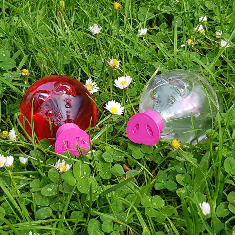 Funny Piggy bottle 100ml glass plastic by SCHWEINSWORLD