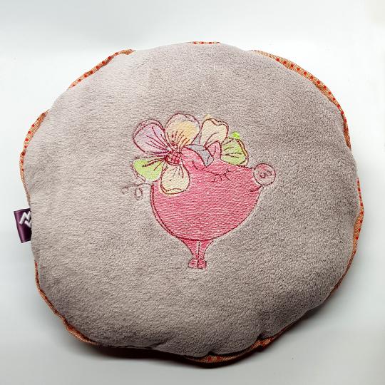 Cuddly Pillow Pig embroidered 30x23cm